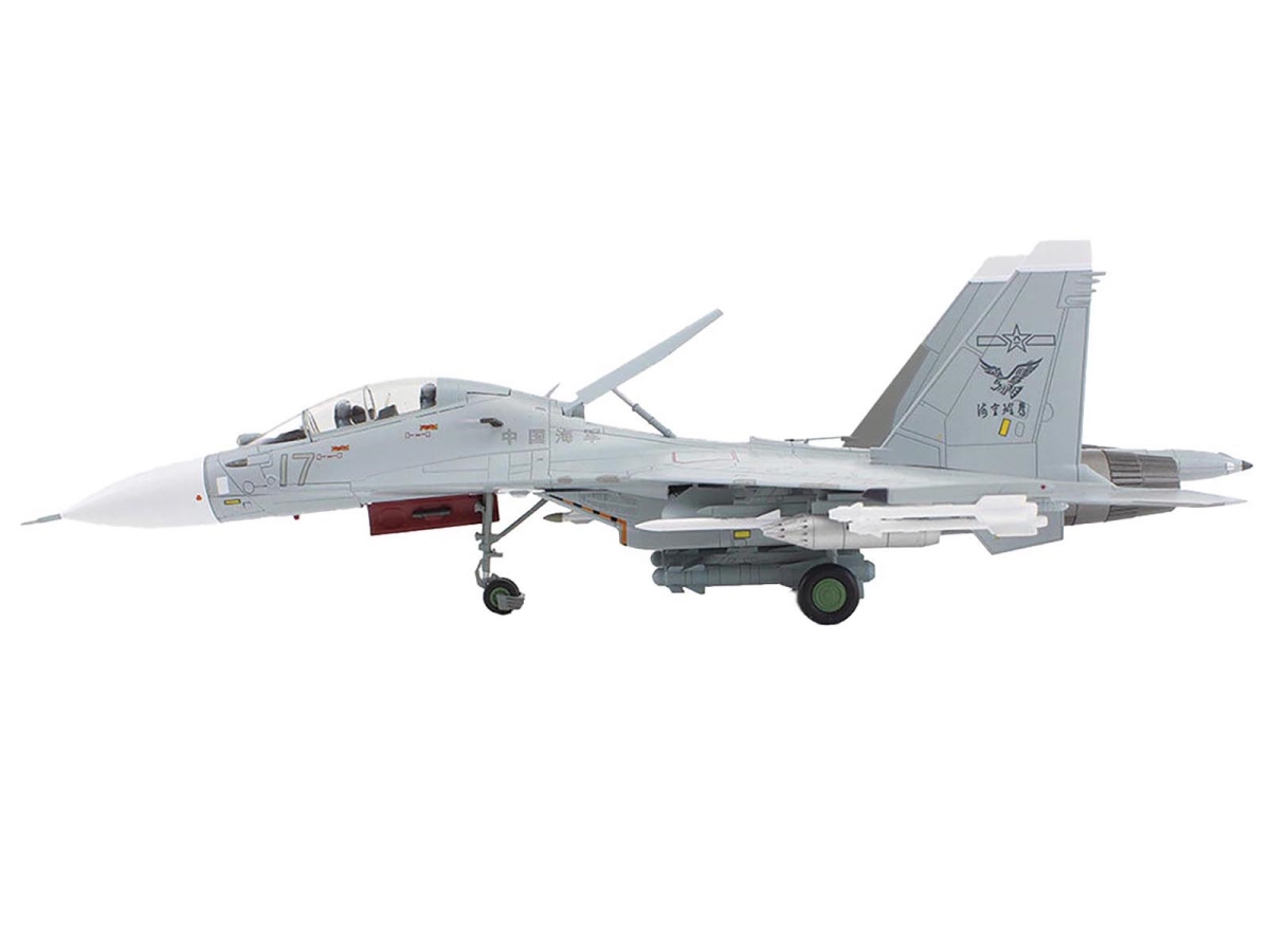 Picture of Hobby Master HA9552 Sukhoi Su-30MK2 Flanker-G Fighter Aircraft White 17 China - 2022 Peoples Liberation Army Naval Air Force - PLANAF Air Power Series 1-72 Scale Diecast Model