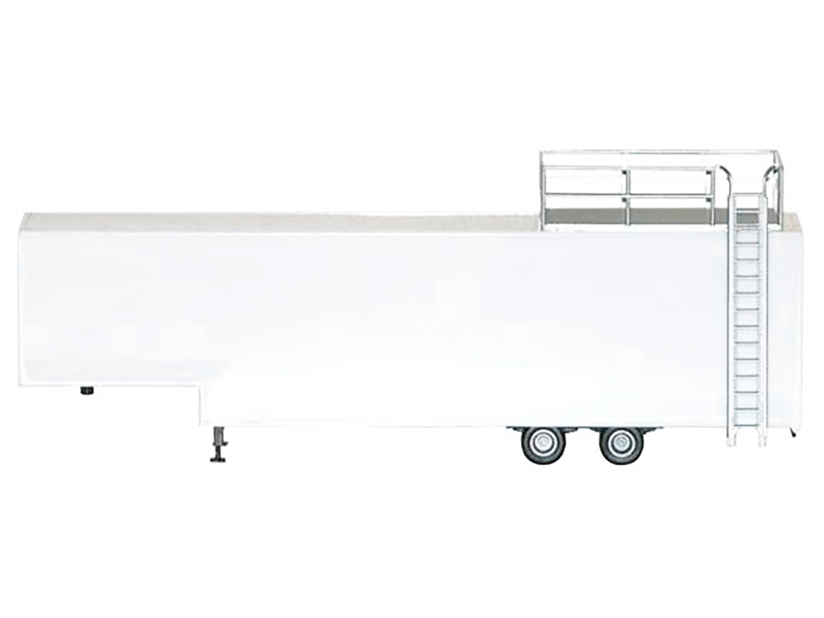 005431W 1-87 Scale Race Horse Transport Trailer HO Plastic Model - White