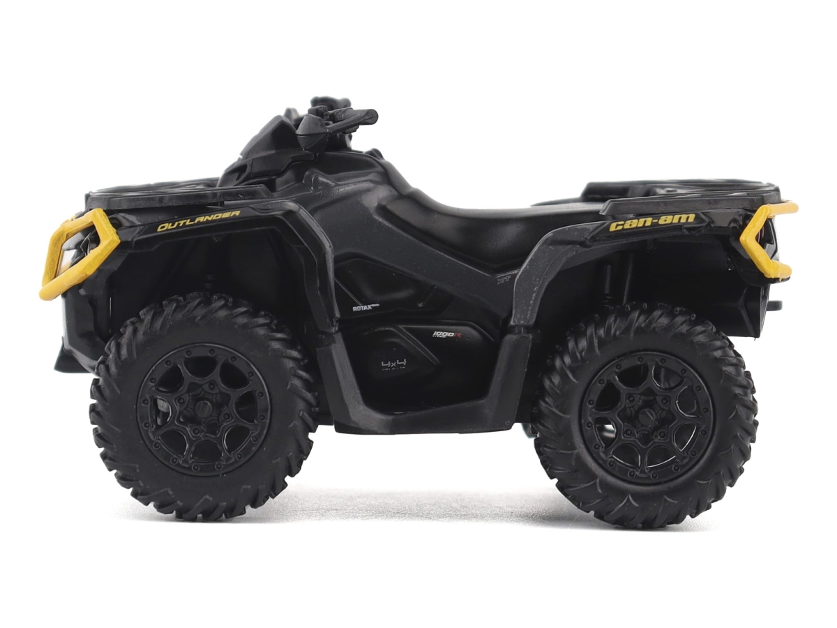 60006 1-32 Scale Can-Am Outlier XT-P 1000R ATV with Driver Figure Diecast Model - Iron Gray & Neo Yellow