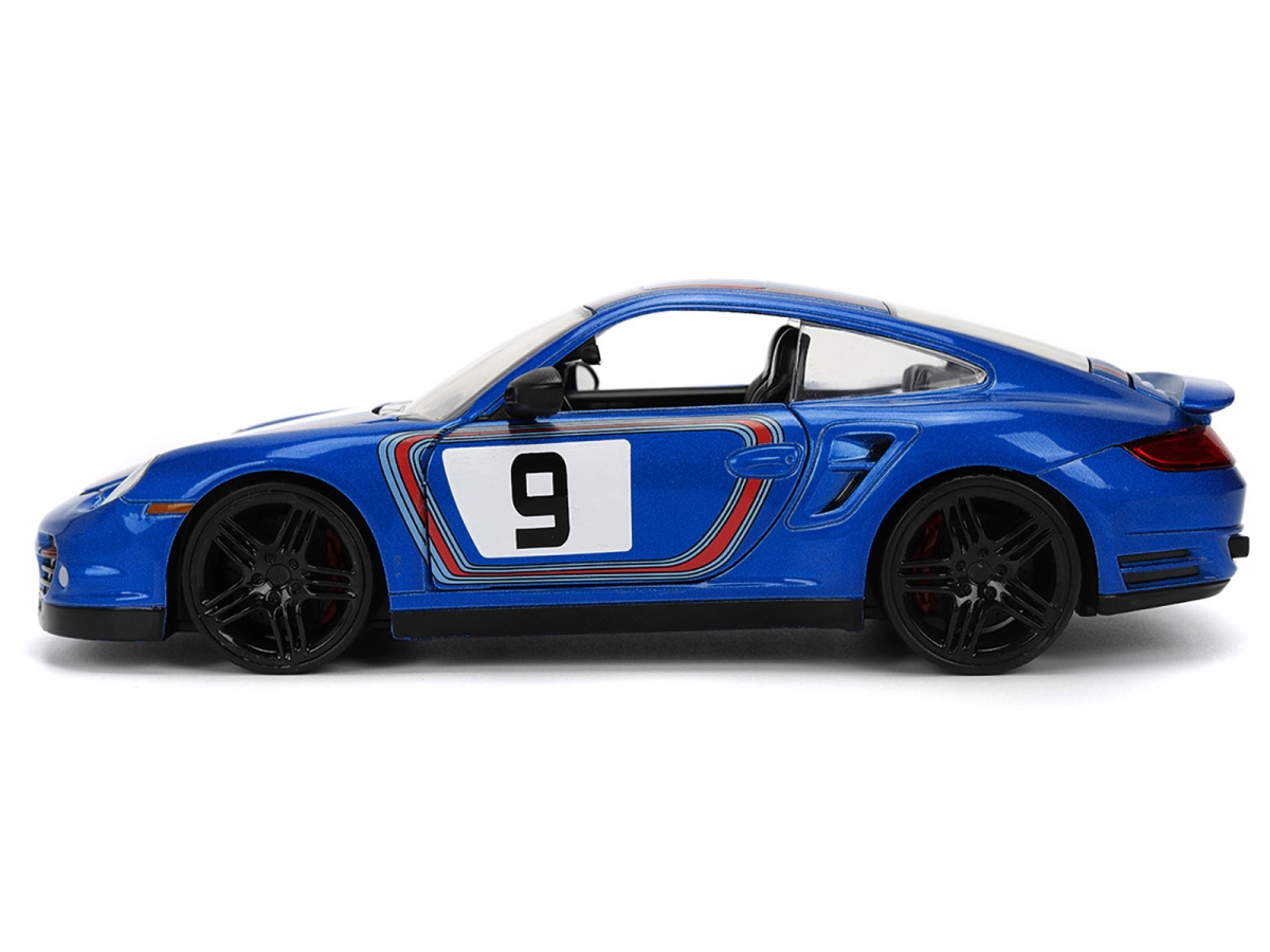 Jada 36372 1-24 Scale Porsche 911 Turbo 997 No.9 Hyper-Spec Series Diecast Model Car - Blue