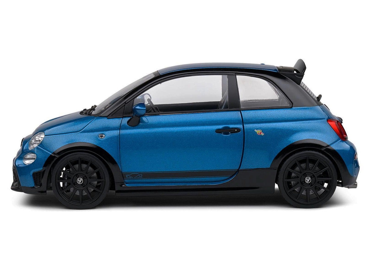 Picture of Solido S1811303 2022 Fiat 695 Abarth Tribute 131 Rally Podium Blue Metallic with Black Side Stripes 1-18 Scale Diecast Model Car