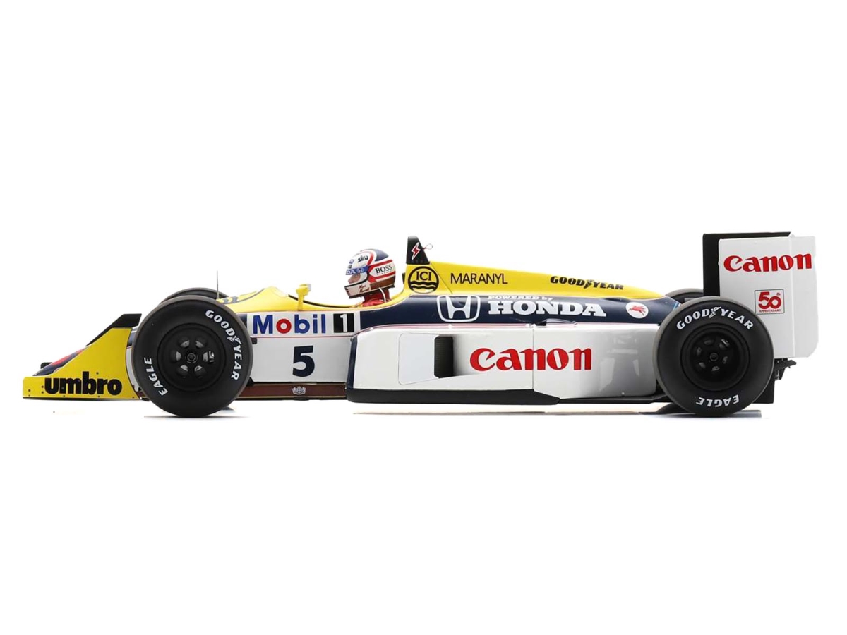 Picture of Spark 18S740 No.5 Williams FW11B Nigel Mansell Williams-Honda Winner Formula One F1 British GP 1987 & Acrylic Display Case 1-18 Scale Model Car