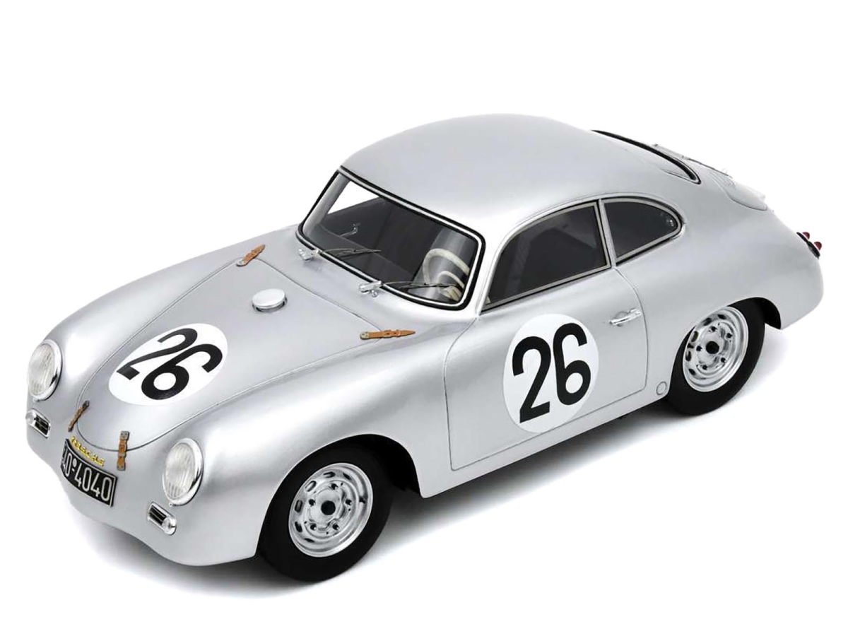 Picture of Spark 18S676 No.26 Porsche 356 Max Nathan-Helmut Helm Glockler KG 24 Hours of Le Mans 1956 with Acrylic Display Case 1-18 Scale Model Car