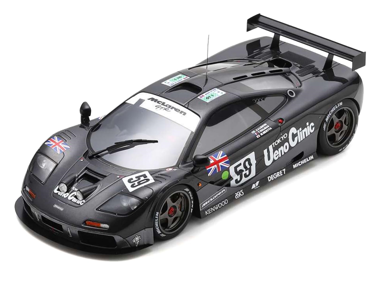 Picture of Spark 18LM95 No.59 McLaren F1 GTR Yannick Dalmas-Masanori Sekiya-JJ Lehto Kokusai Kaihatsu Racing Winner 24 Hours of Le Mans 1995 with Acrylic Display Case 1-18 Scale Model Car
