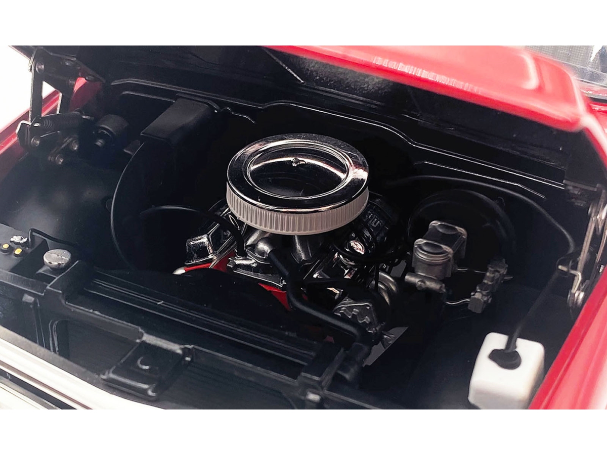 Picture of Acme A1807715 1970 GMC Jimmy Red Metallic with White Top Slammed Custom Limited Edition to 402 Piece Worldwide 1-18 Scale Diecast Model Car