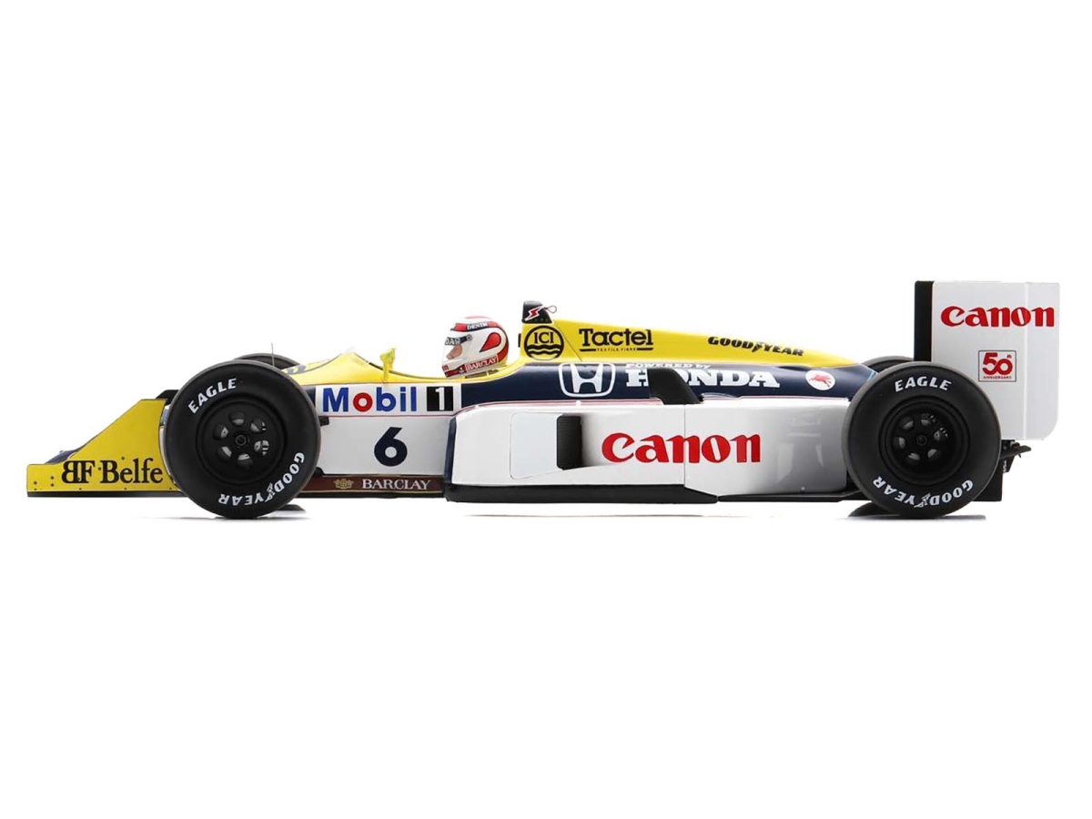 Picture of Spark 18S739 No.6 Williams FW11B Nelson Piquet Williams-Honda Winner Formula One F1 Italian GP 1987 & Acrylic Display Case 1-18 Scale Model Car
