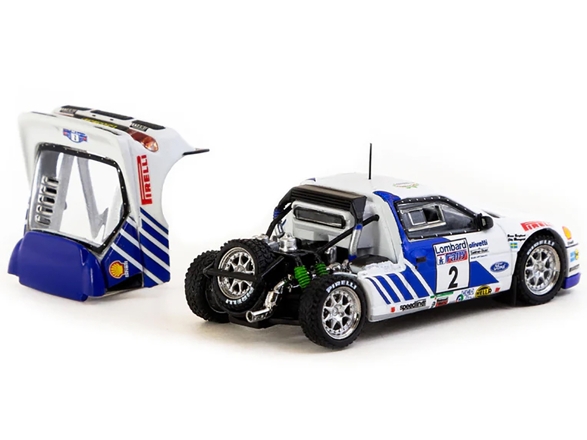 Picture of Tarmac Works T64P-001-86RAC02 Ford RS200 No.2 Stig Blomqvist - Bruno Berglund Lombard RAC Rally 1986 Hobby64Plus Series 1-64 Scale Diecast Model Car