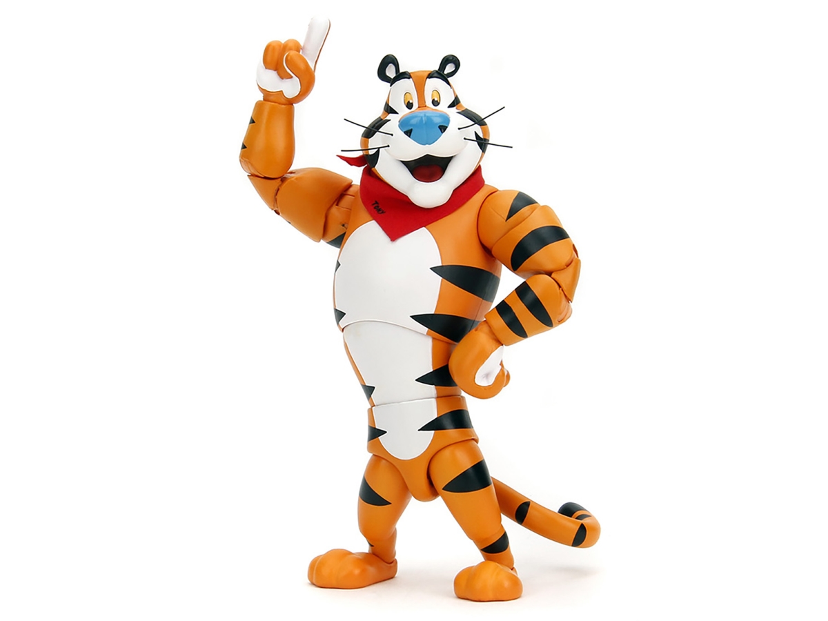 Jada 35567 6.75 in. Tony the Tiger Moveable Figure with Alternate Hands & Accessories Kelloggs Frosted Flakes Model