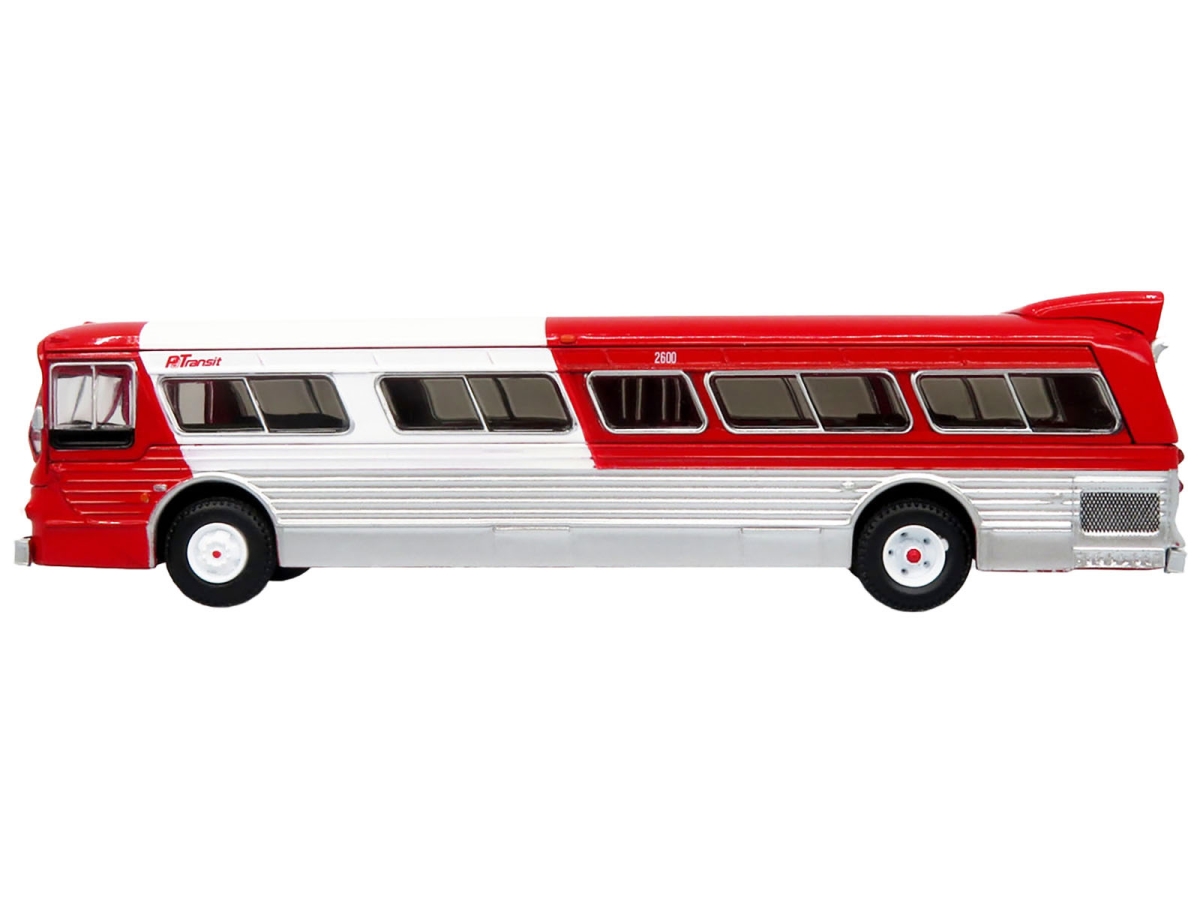 87-0601 Flexible 53102 Pittsburgh Area Red & White Vintage & 1-87 Scale HO Diecast Model Look Transit Bus