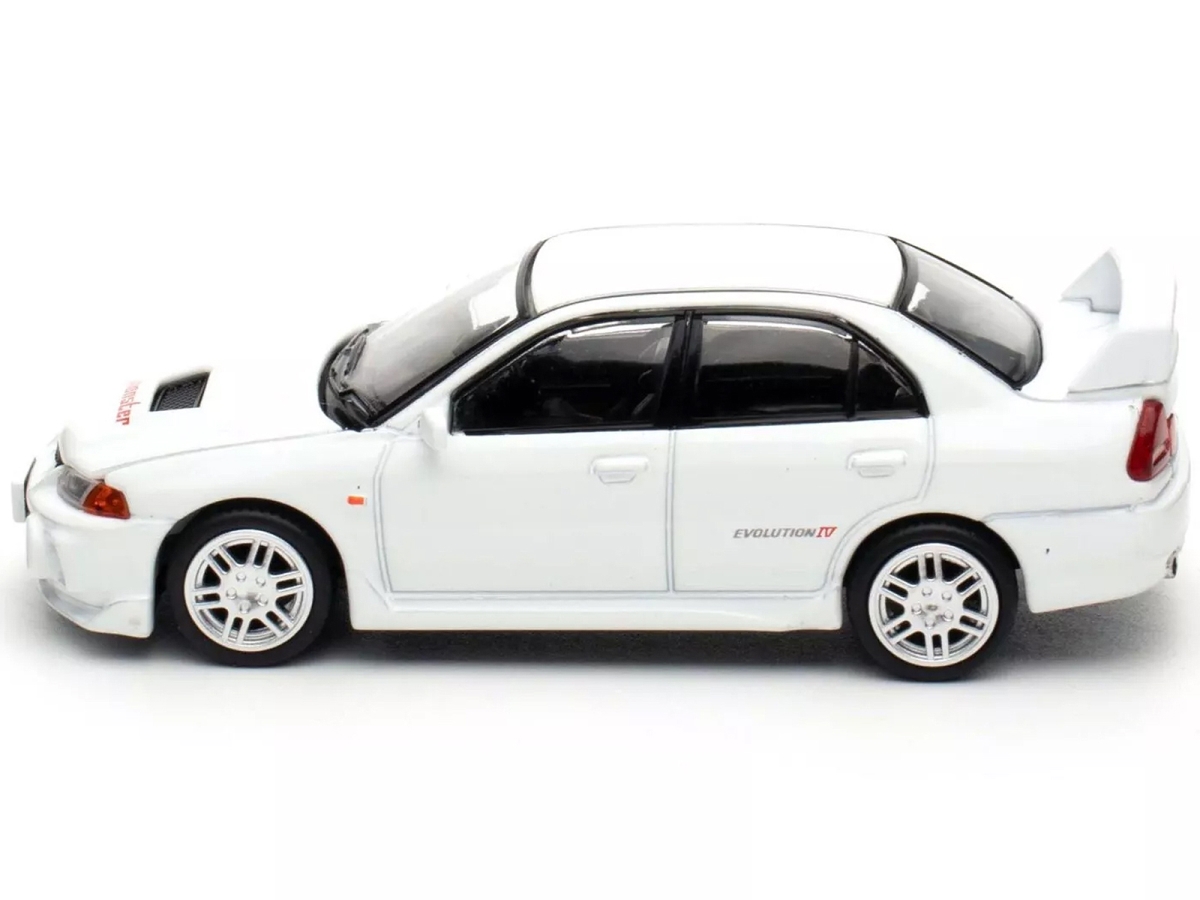 PR640167 Mitsubishi Lancer Evolution IV Right Hand Drive White Indonesia Expo 2024 Exclusive 1-64 Scale Diecast Model Car
