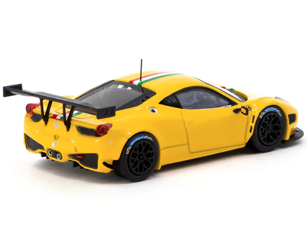 Picture of Tarmac Works T64R-073-YL Ferrari 458 Italia GT3 Yellow with Italian Flag Stripes Road64 Series 1-64 Scale Diecast Model Car