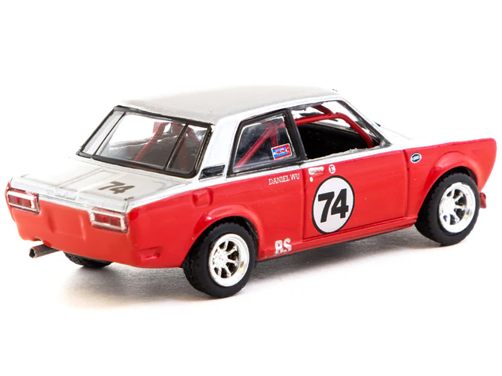 Picture of Tarmac Works T64-052-SD Datsun 510 No.74 Daniel Wu Trans-Am B-Sedan 2.5 Challenge 2023 Silver & Red Hobby64 Series 1-64 Scale Diecast Model Car