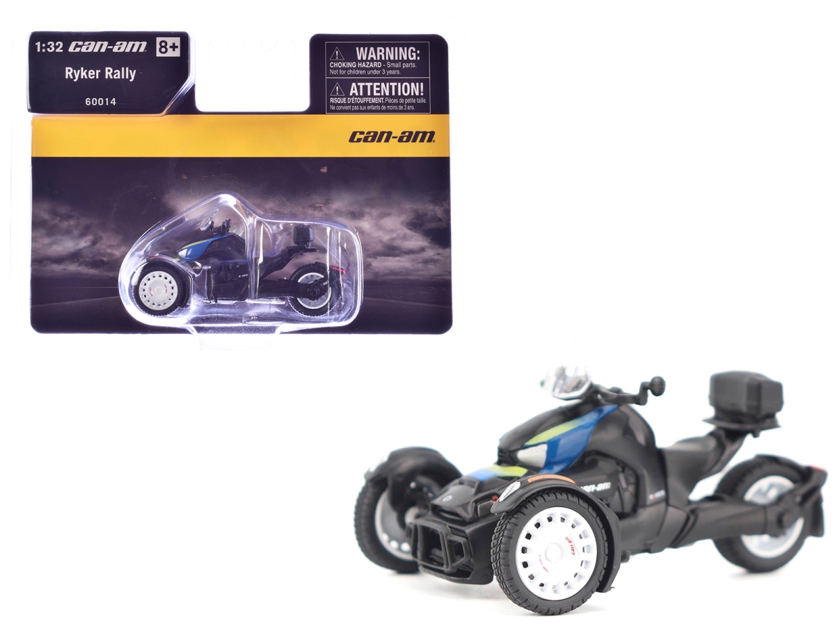 60014 Can-Am Ryker Rally 3-Wheel Motorcycle Galactic Blue & Black 1-32 Scale Diecast Model