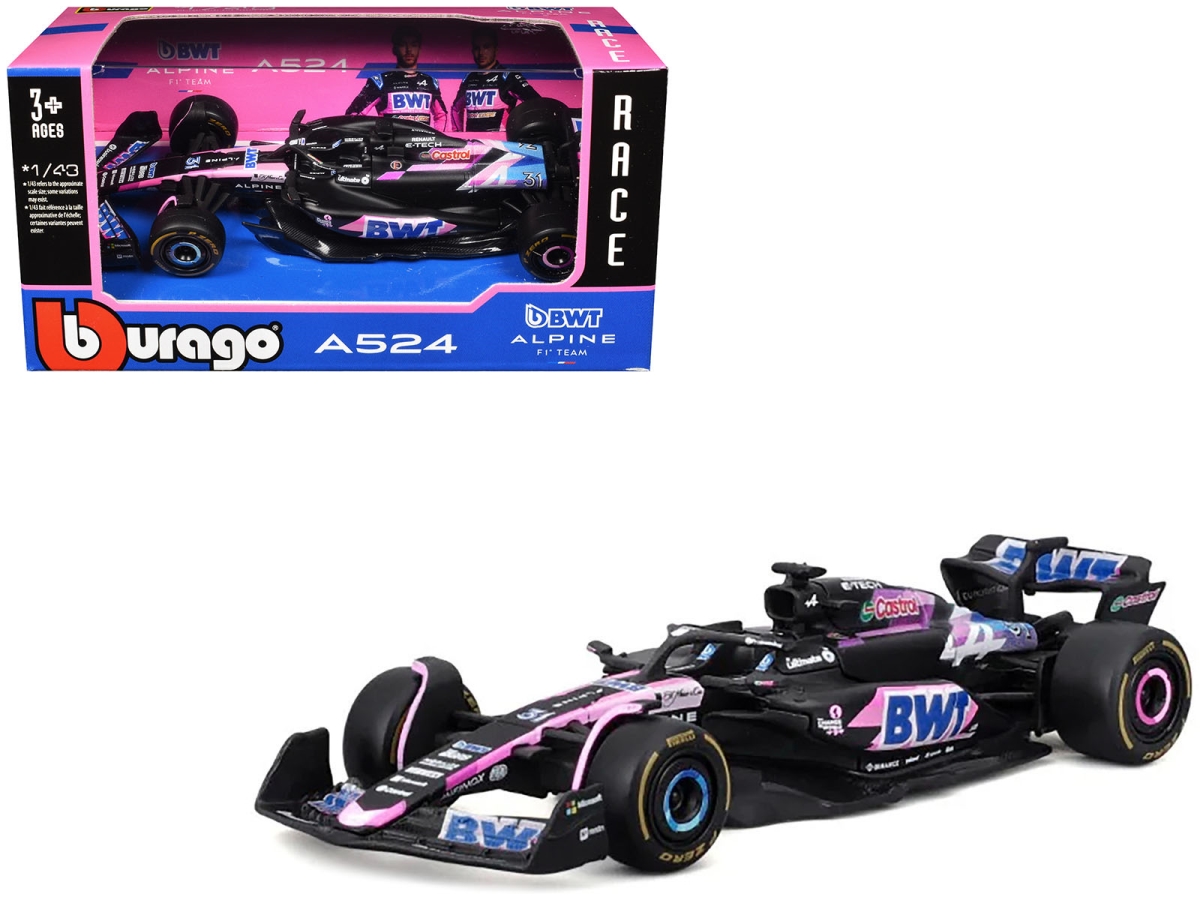 B 38219EO Alpine A524 No.31 Esteban Ocon BWT Formula One F1 World Championship 2024 Race Series 1-43 Scale Diecast Model Car