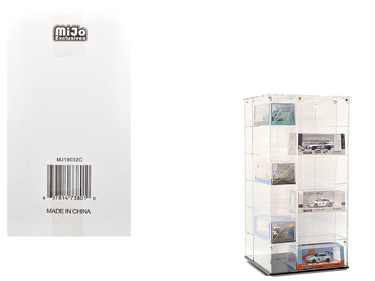 MJ19032C Showcase Large 24 Car Display Desktop Spinner with Cover Mijo Exclusives for 1-64 Scale Models