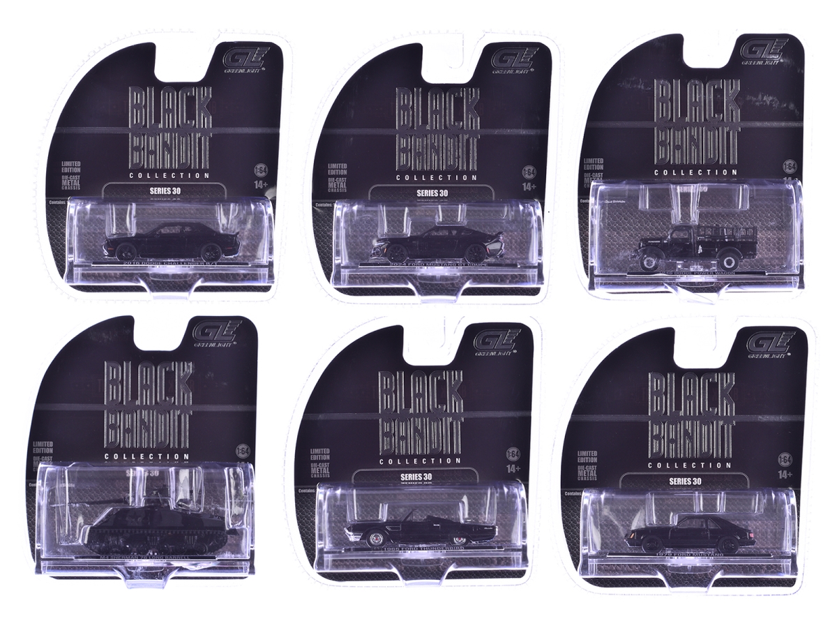 28170SET Black Bandit 6 Piece Set Series 30 1-64 Scale Diecast Model Car