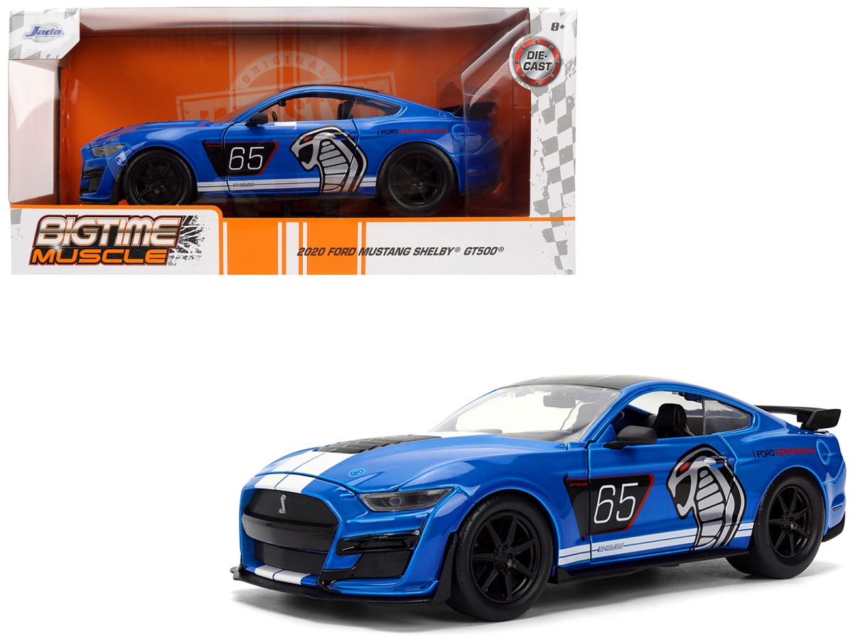 Jada  2020 Ford Mustang Shelby GT500 No.65 Ford Performance Blue with Black Top & White Stripes Bigtime Muscle Series 1-24 Scale Diecast Model Car