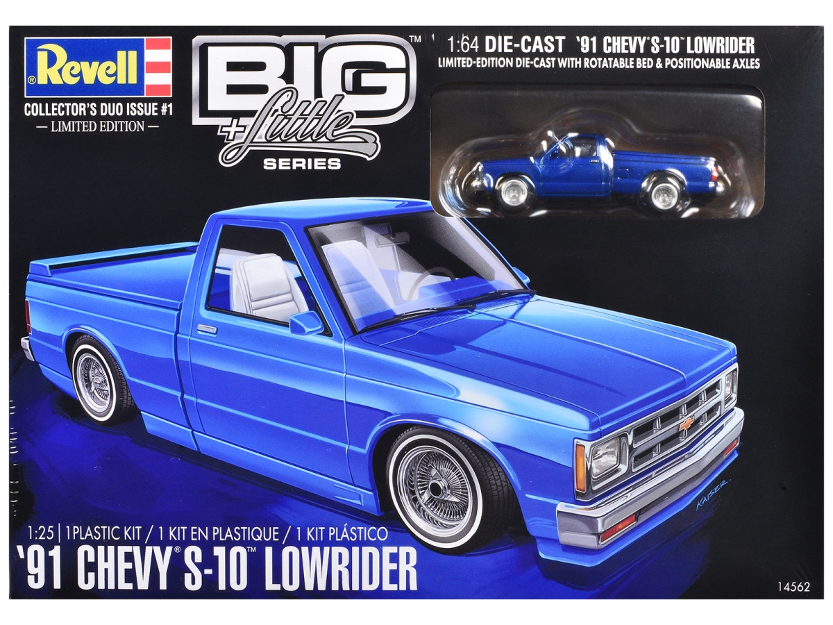 14562 Level 4 Model Kit 1991 Chevrolet S-10 Lowrider Pickup Truck with 1-64 Scale Diecast Version Included Big & Little Series 1-25 Scale Model