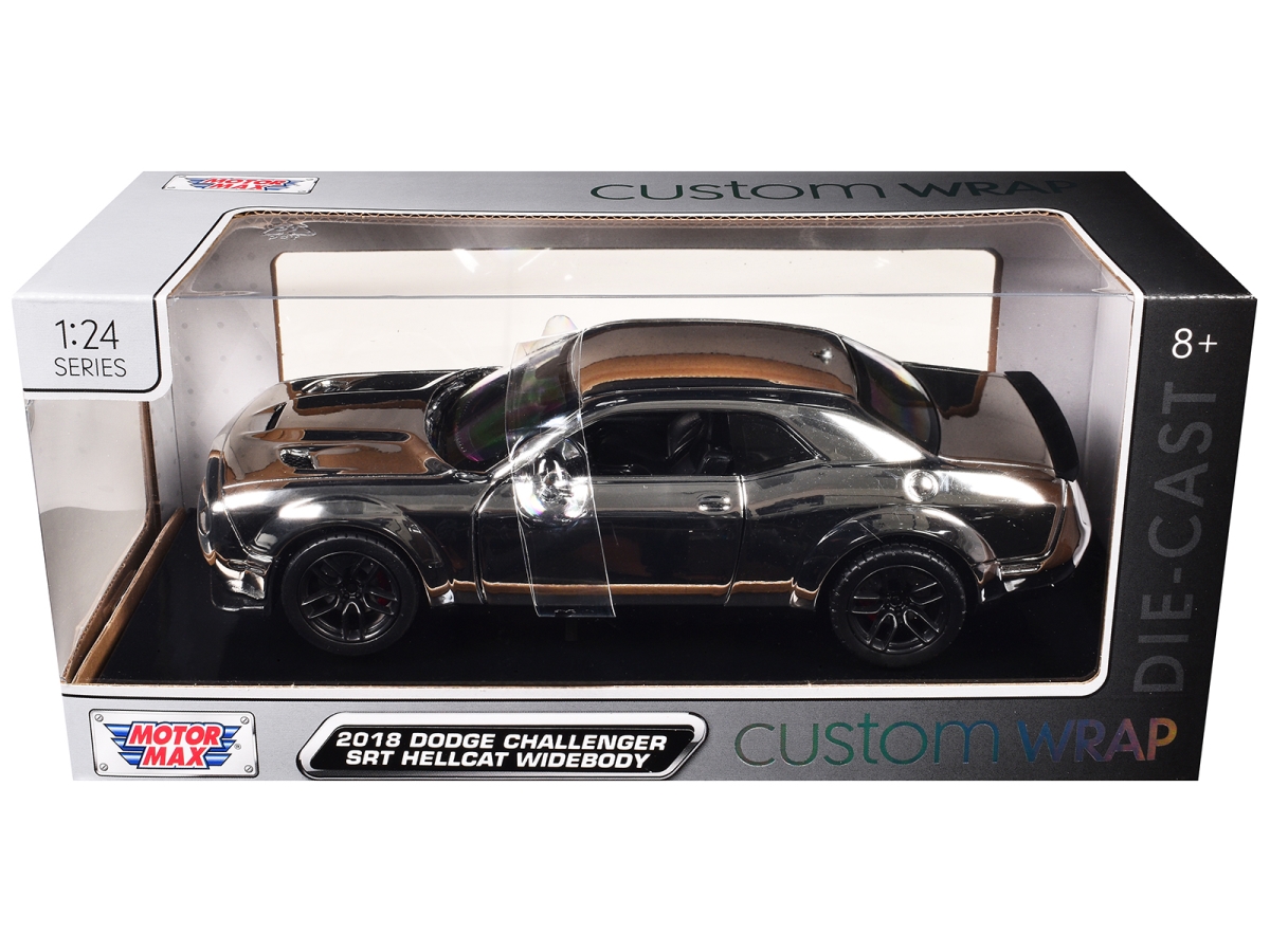 79095 2018 Dodge Challenger SRT Hellcat Widebody Chrome Custom Wrap Series 1-24 Scale Diecast Model Car