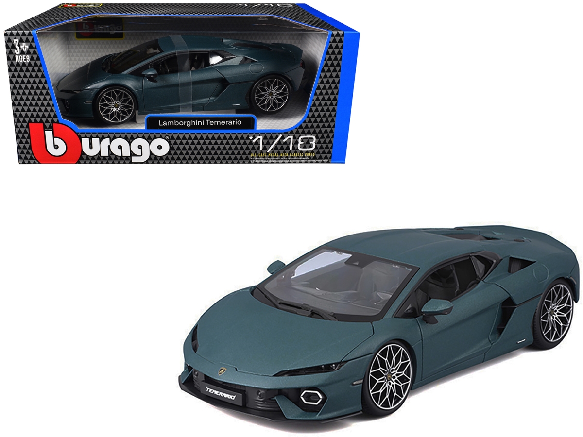 B 11052BL Lamborghini Temerario Matt Blue Metallic 1-18 Scale Diecast Model Car
