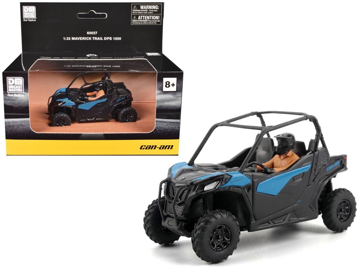 60027 Can-Am Maverick Trail DPS 1000 Blue & Black with Driver Figure 1-32 Scale Diecast Model Car