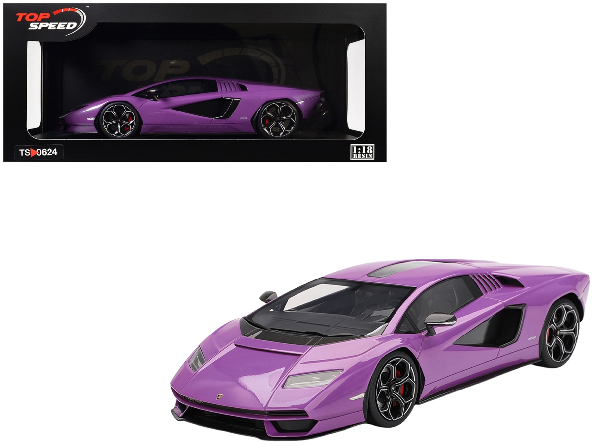 TS0624 Lamborghini Countach LPI 800-4 Viola 30th Purple Metallic 1-18 Scale Model Car
