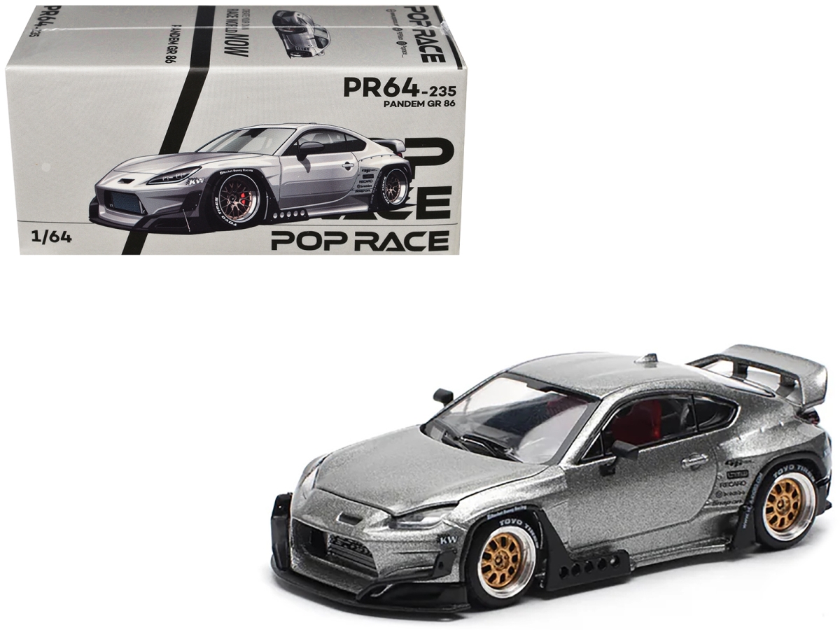 PR640235 Toyota Pandem GR86 Silver Metallic 1-64 Scale Diecast Model Car