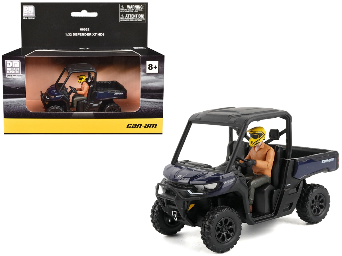 60032 Can-Am Defender XT HD9 Navy Blue & Black with Driver Figure 1-32 Scale Diecast Model Car