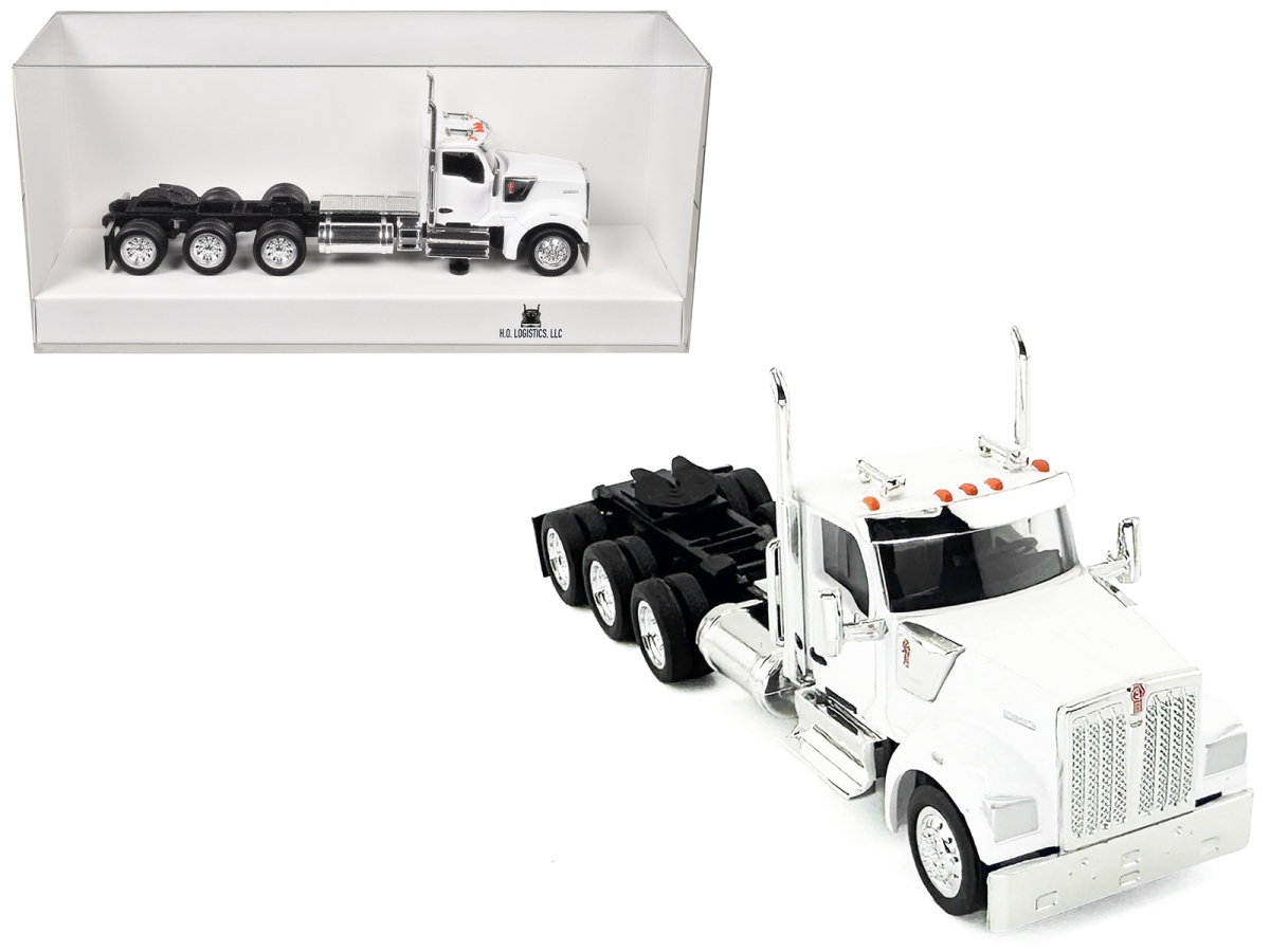 HL-990072 Kenworth W990 3-Axel Day Cab White 1-87 HO Scale Plastic Model Car