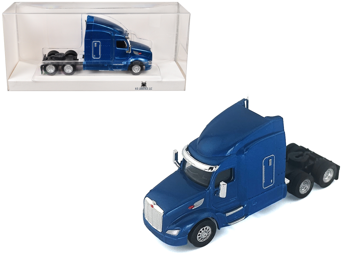 HL-57906 Peterbilt 579 Sleeper Cab Blue Metallic 1-87 HO Scale Plastic Model Car