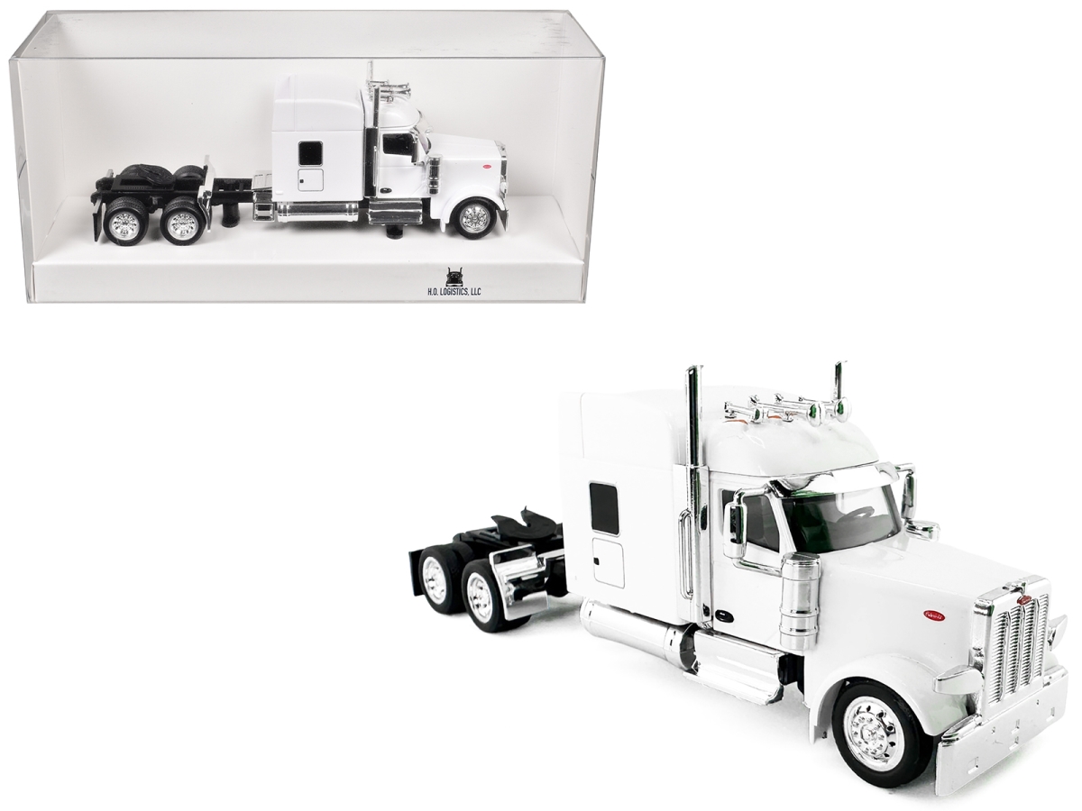 HL-589075 Peterbilt 589 with Stand Up Sleeper Cab White 1-87 HO Scale Plastic Model Car