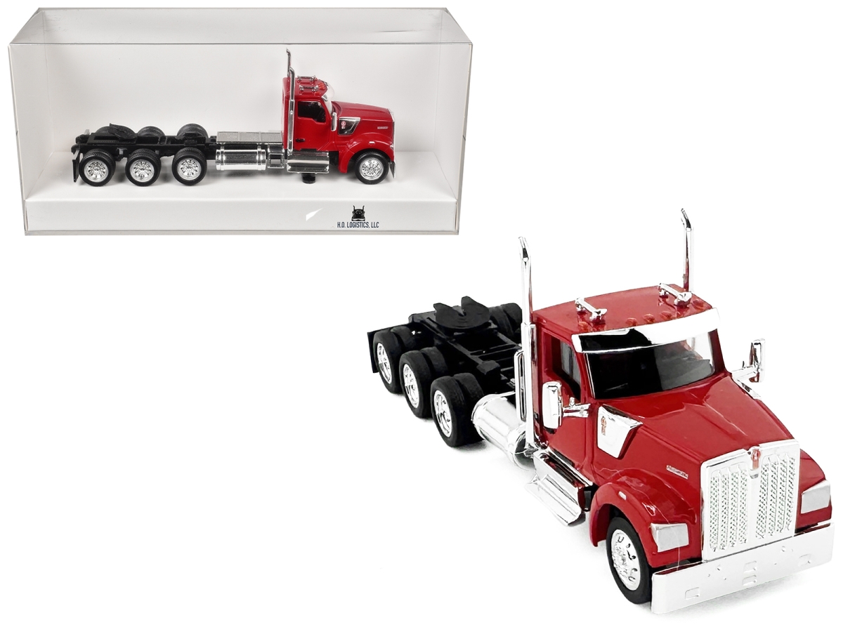 HL-990082 Kenworth W990 3-Axel Day Cab Red 1-87 HO Scale Plastic Model Car