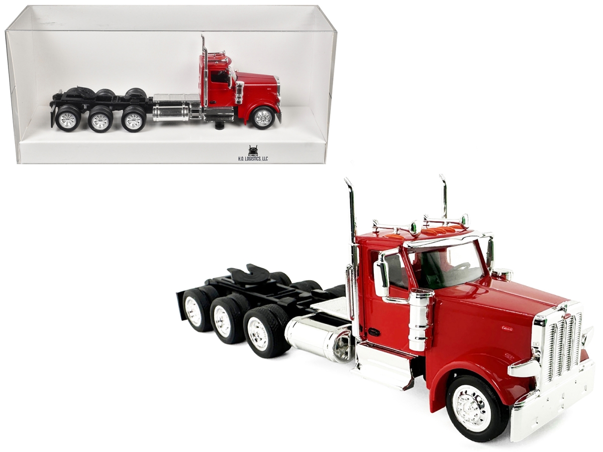 HL-589082 Peterbilt 589 3-Axel Day Cab Red 1-87 HO Scale Plastic Model Car