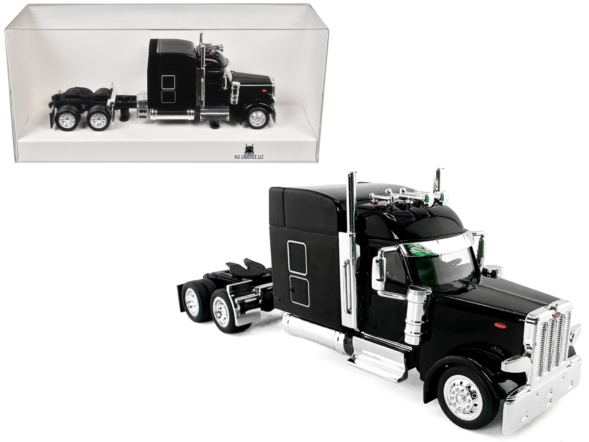 HL-589095 Peterbilt 589 with Stand Up Sleeper Cab Black 1-87 HO Scale Plastic Model Car