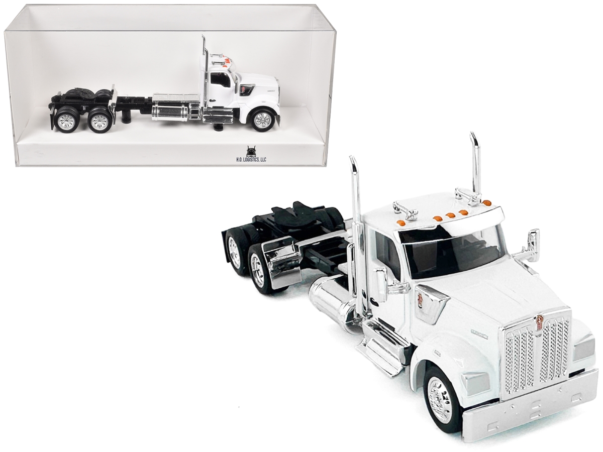 HL-990071 Kenworth W990 2-Axel Day Cab White 1-87 HO Scale Plastic Model Car