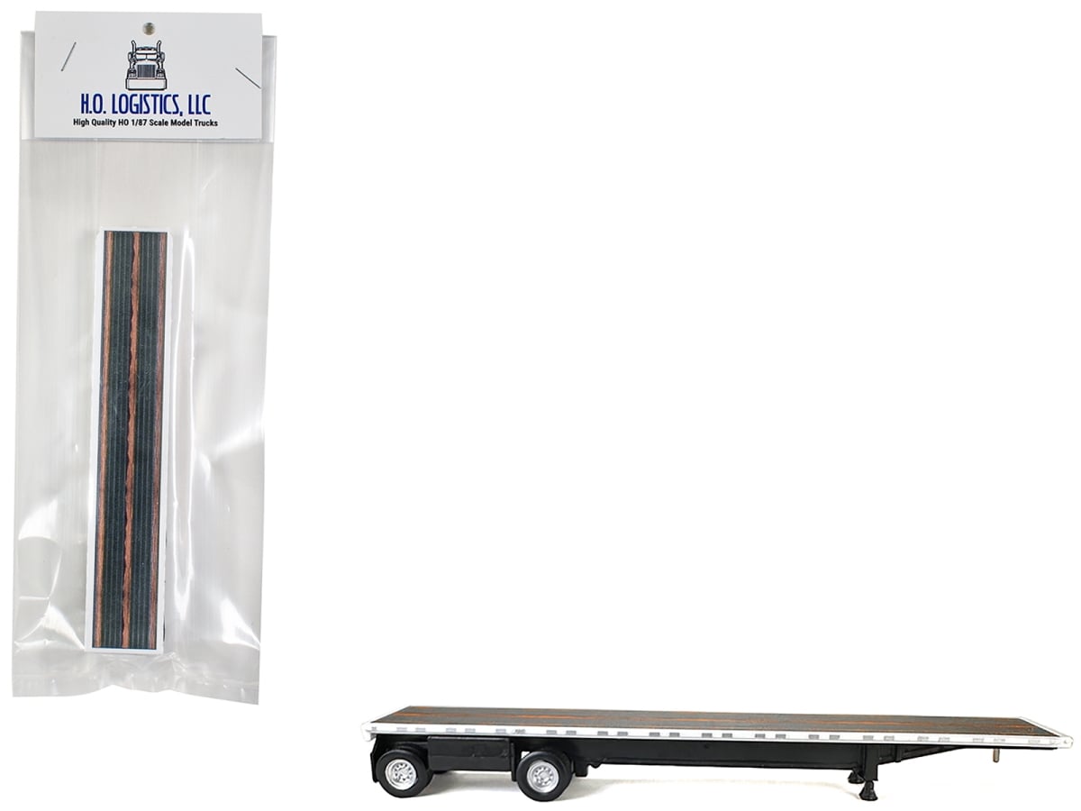 HL-477 High Boy Spread Axle Flatbed Trailer White 1-87 HO Scale Plastic Model Car