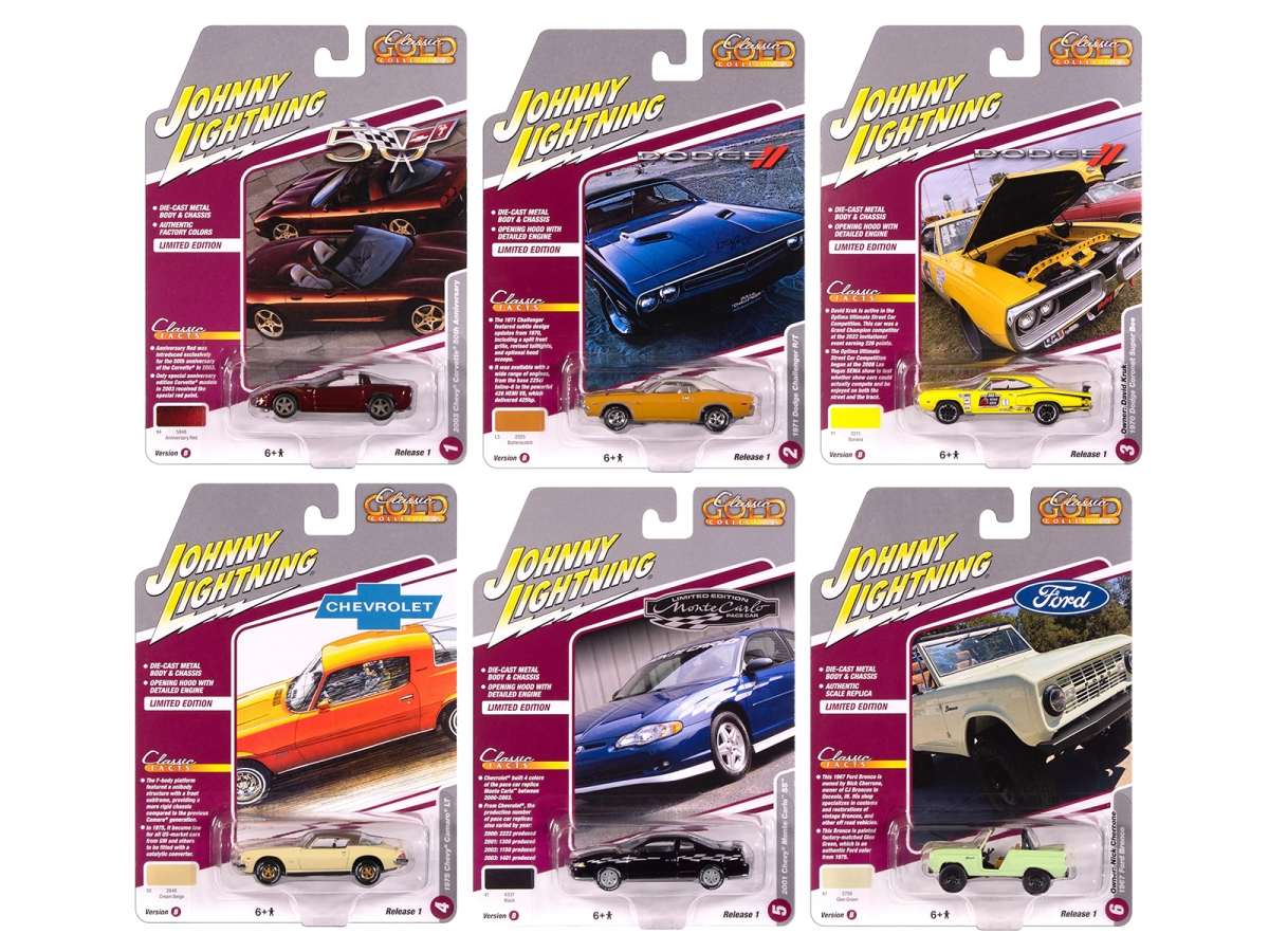 JLCG033B Classic Gold Collection 2025 Release 1 1-64 Scale Diecast Model Car - Set of 6