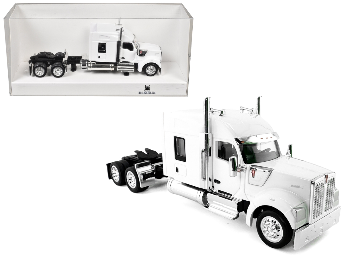 HL-990075 Kenworth W990 with Stand Up Sleeper Cab White 1-87 HO Scale Plastic Model Car