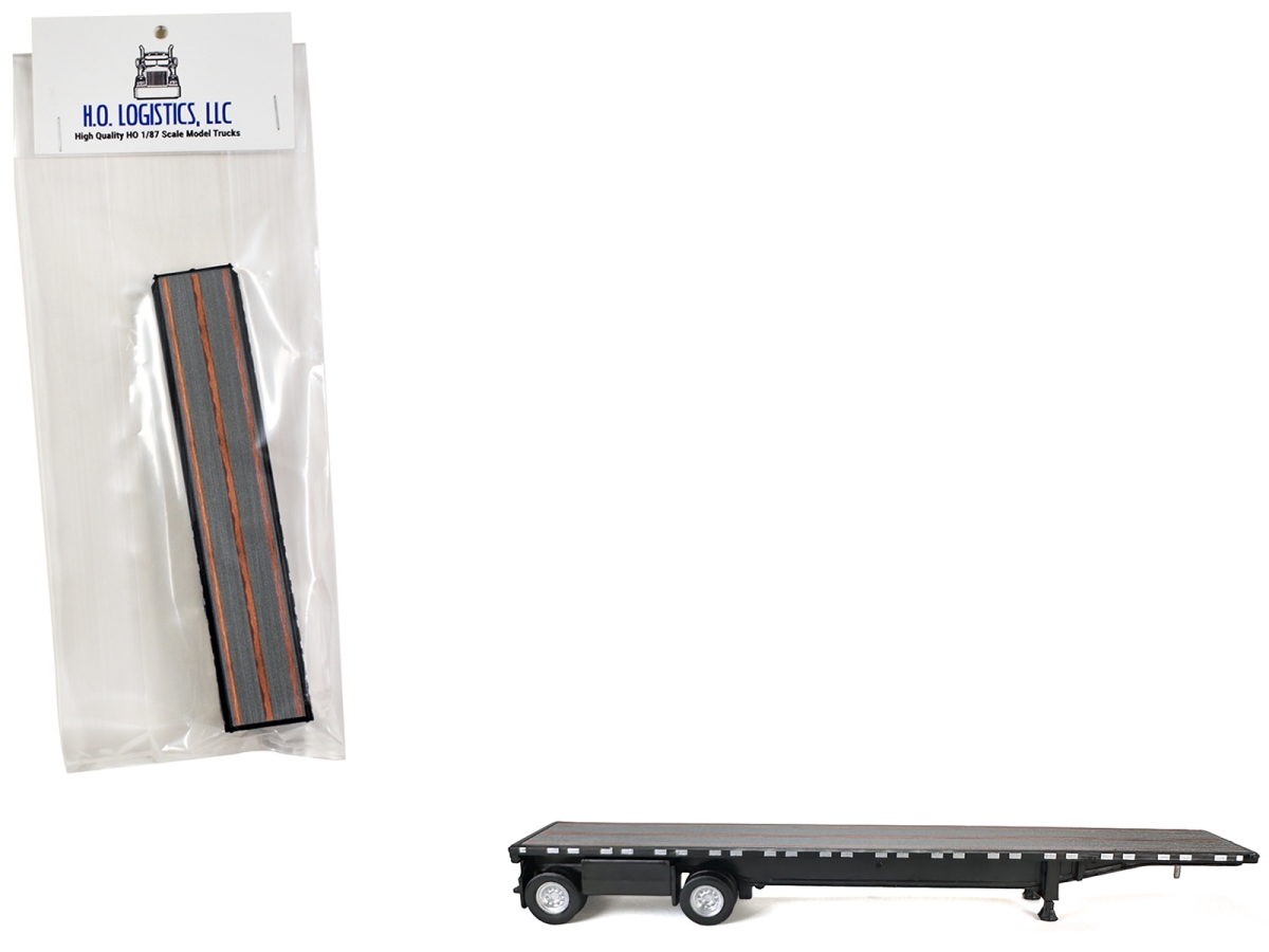 HL-479 High Boy Spread Axle Flatbed Trailer Black 1-87 HO Scale Plastic Model Car