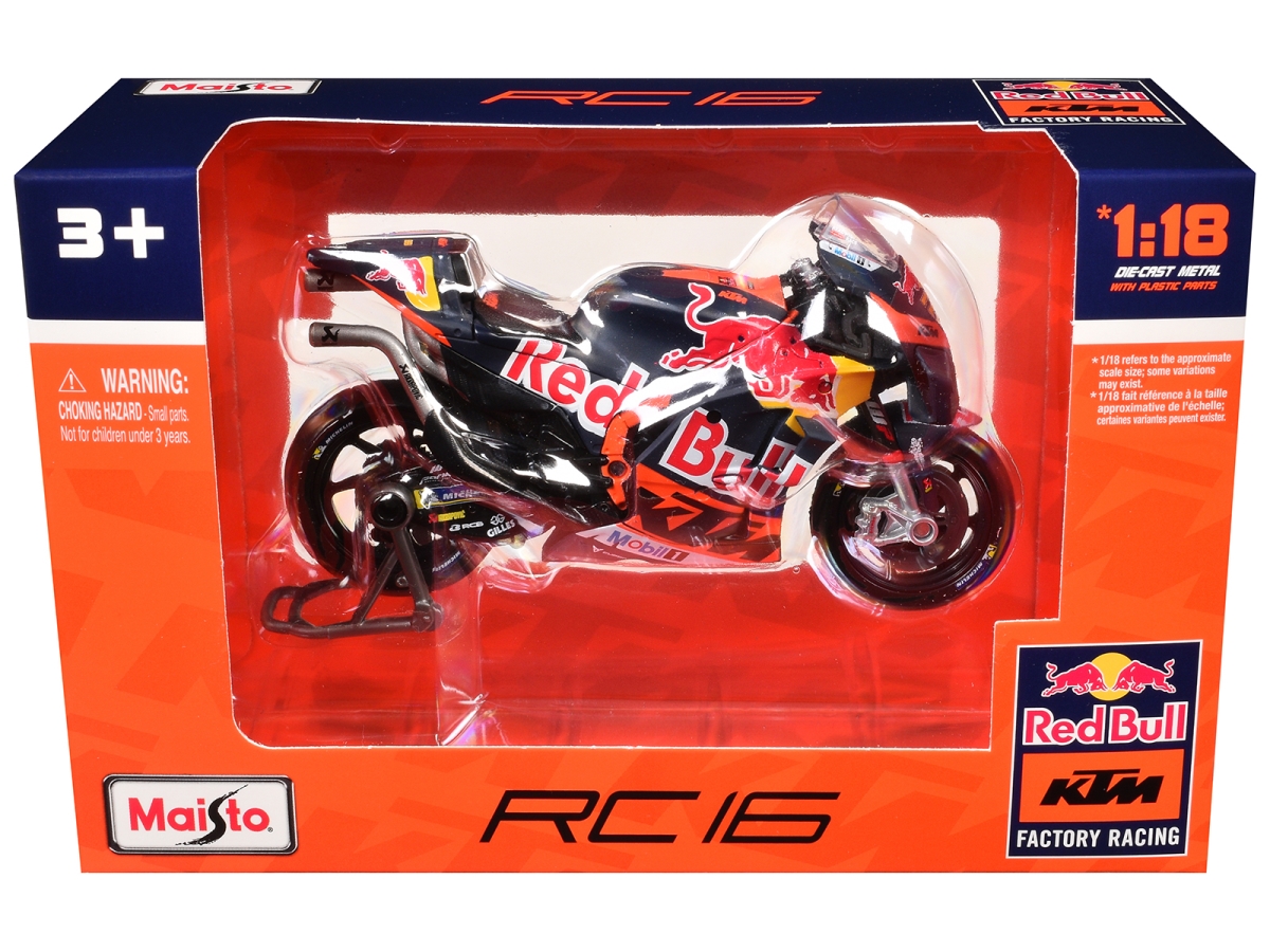 Maisto 34393 No.33 KTM RC16 Brad Binder MotoGP Red Bull Factory Racing 1-18 Scale Diecast Model Motorcycle