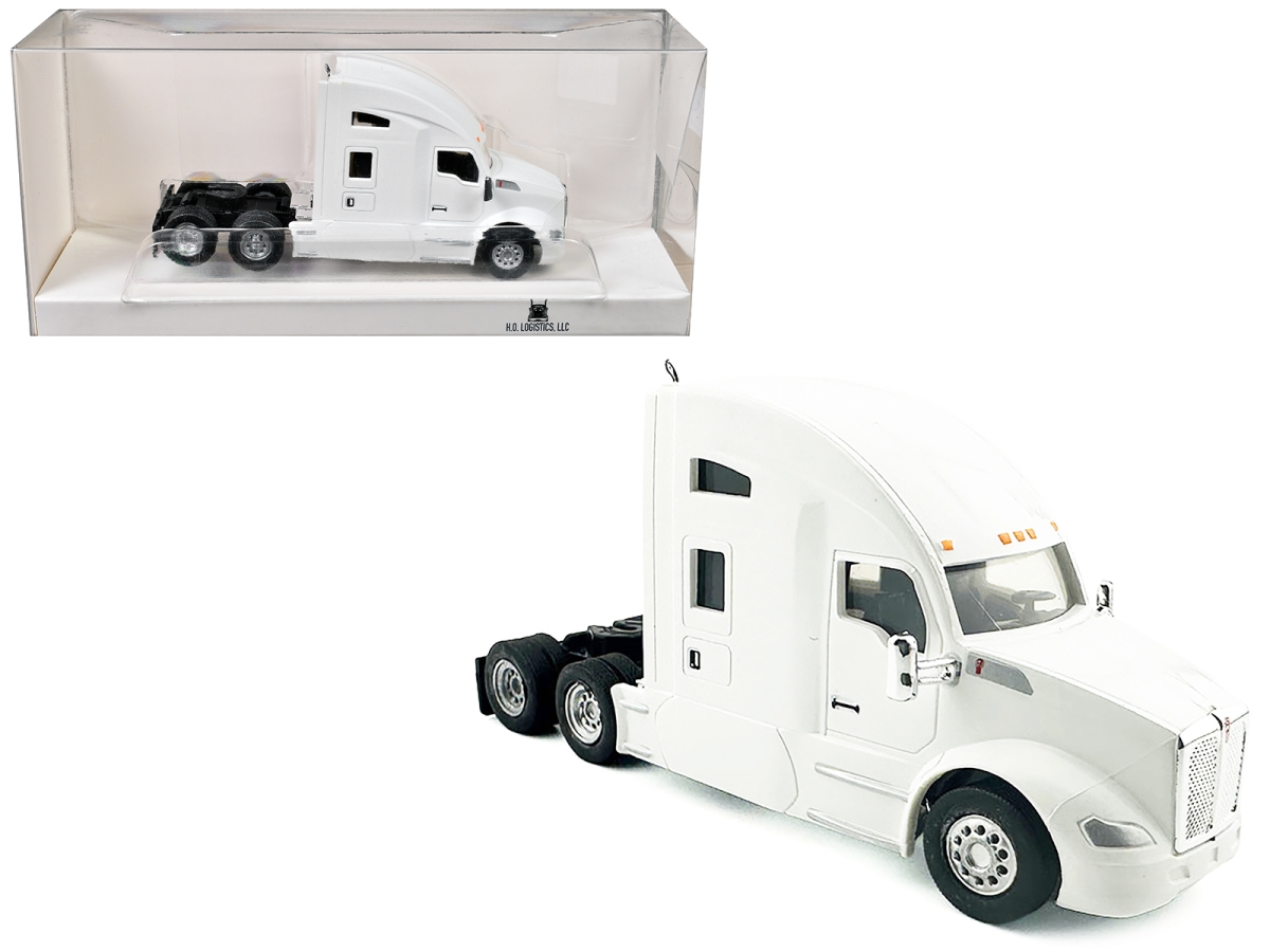 HL-68007 Kenworth T680 Sleeper Cab White 1-87 HO Scale Plastic Model Car