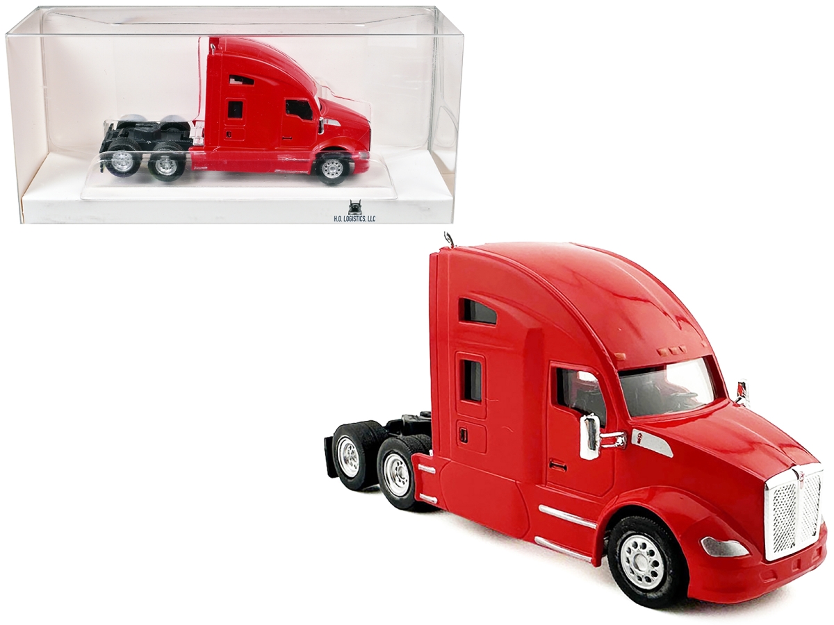 HL-68008 Kenworth T680 Sleeper Cab Red 1-87 HO Scale Plastic Model Car