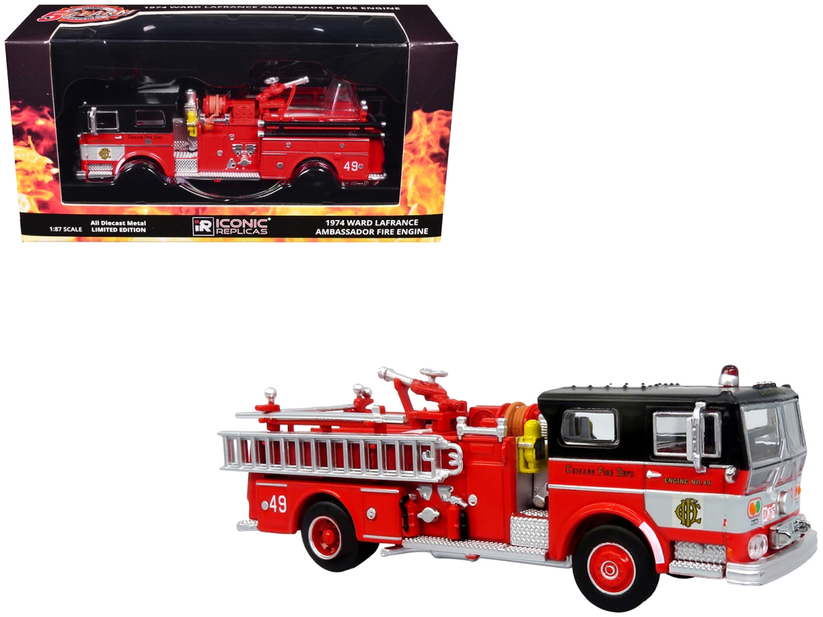 87-0648 1974 Ward LaFrance 49 Red with Black Top 5 Alarm Series Limited Edition 1-87 HO Scale Diecast Model Fire Department Engine Chicago Truck