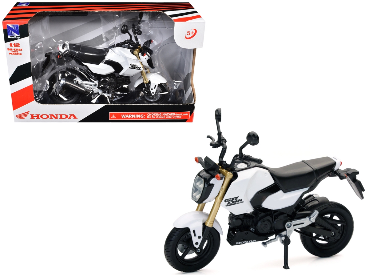 Ray 58503B Honda GROM Motorcycle White 1-12 Scale Diecast Model