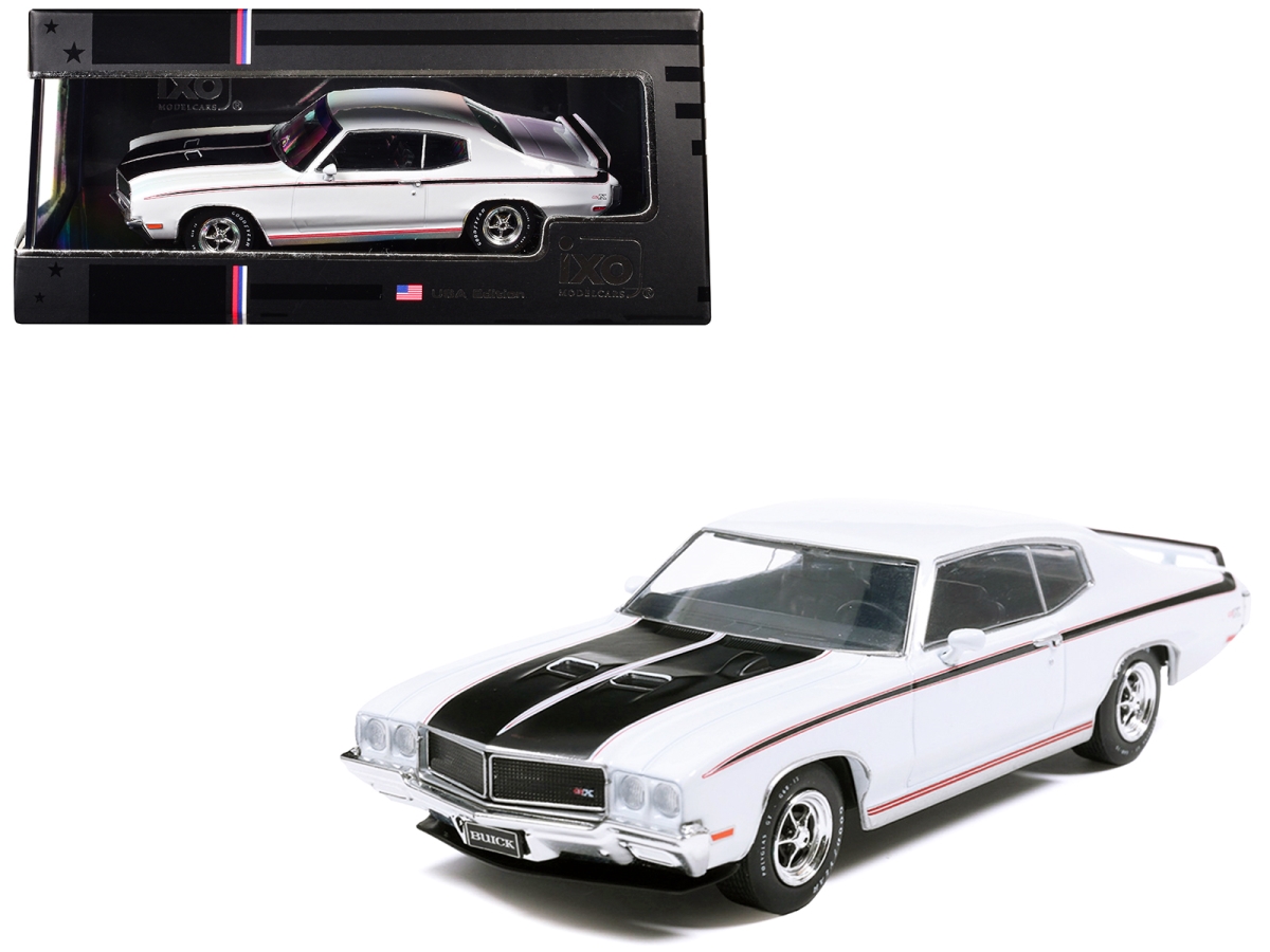 U43RDC010 1970 Buick GSX Apollo White with Black & Red Stripes 1-43 Scale Diecast Car Model