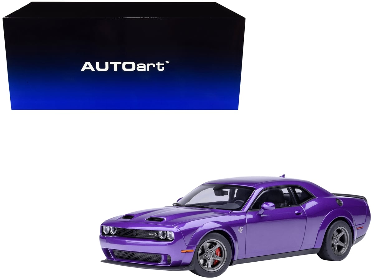 71768 2023 Dodge Challenger SRT Super Stock Plum Crazy Purple 1-18 Scale Model Car