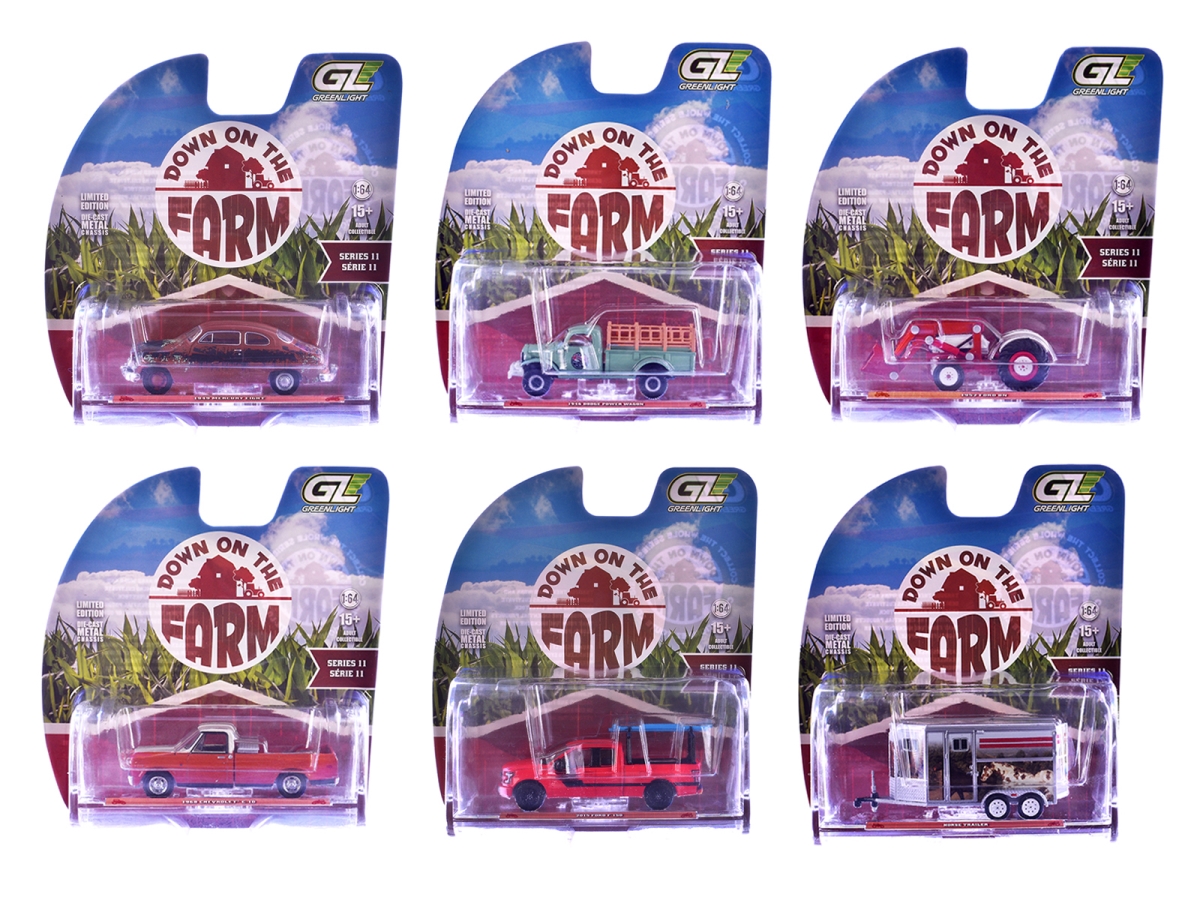 48110SET Down on the Farm Series 11 Set of 6 Piece 1-64 Scale Diecast Car Models