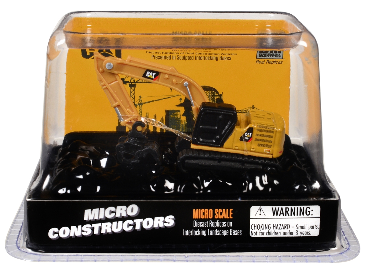 85725CS CAT Caterpillar 320 Hydraulic Excavator Grapple Yellow Micro-Constructor Series Diecast Model