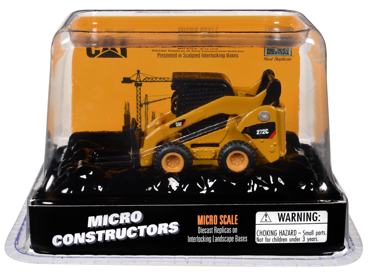 85728CS CAT Caterpillar 272C Skid Steer Loader with Pallet Fork Yellow Micro-Constructor Series Diecast Model