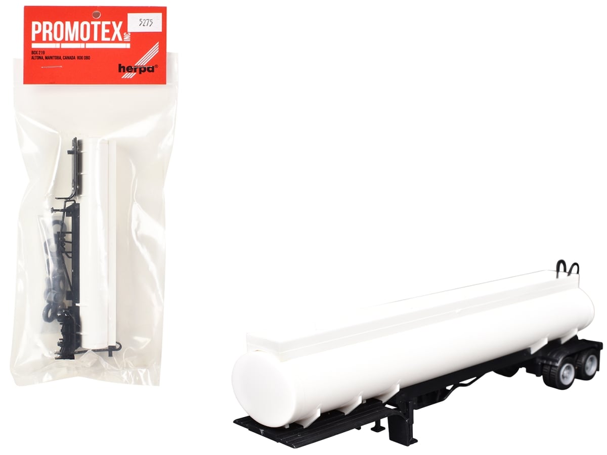 005275W Elliptical Tanker Trailer White 1-87 HO Scale Plastic Model